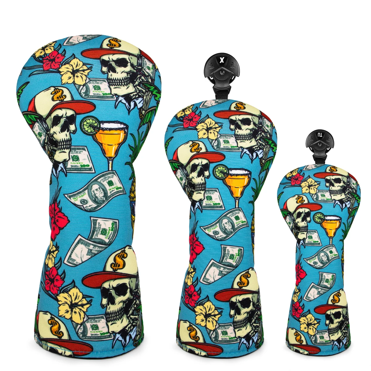 Cool Sku Print Golf Club Head Cover High Quality Canvas Water Resistance