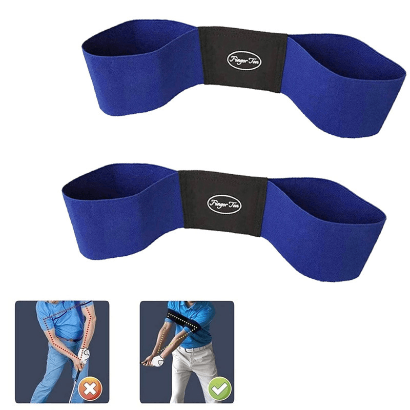 Professional Elastic Golf Swing Trainer Arm Band Belt Gesture Alignment Training Aid for Practicing Guide*2PCS