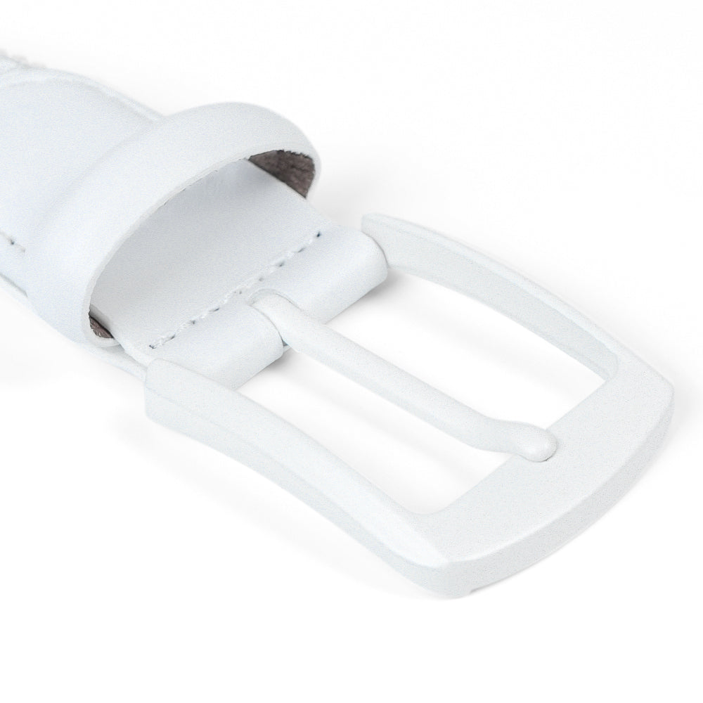 Ask Echo X Goating Player Ask Echo Men's Natural Flex Golf Belt: 10K Swing-Proof, No Holes Needed / White