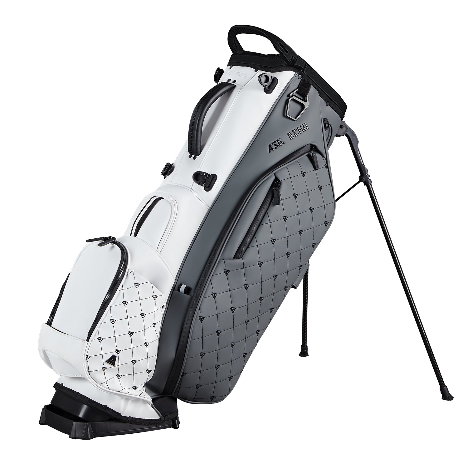 Ask Echo Golf Prestige-14 Way Full Length Hybrid Leather Stand Bag / Grey