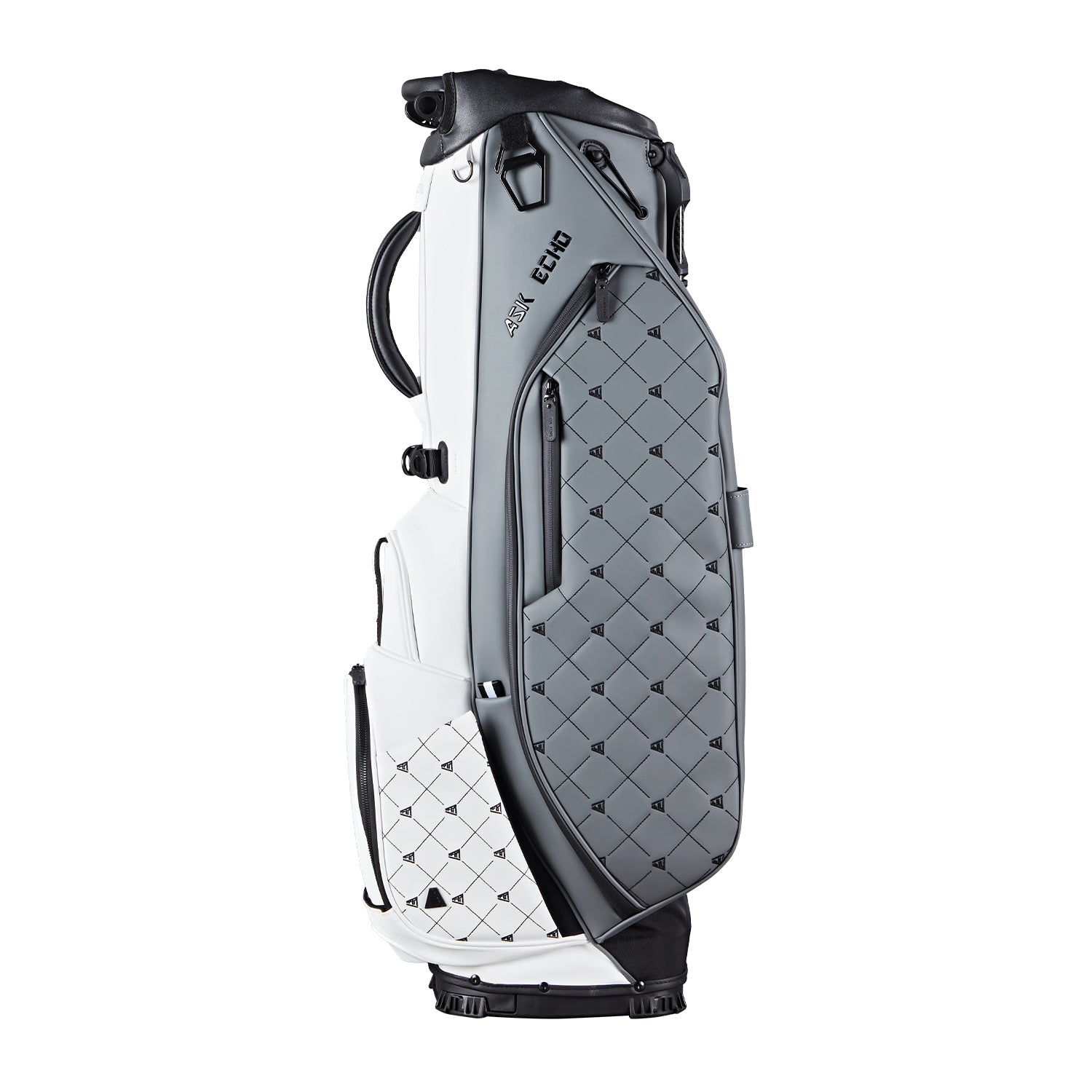 Ask Echo Golf Prestige-5 Way Compact Leather Leather Stand Bag / Grey