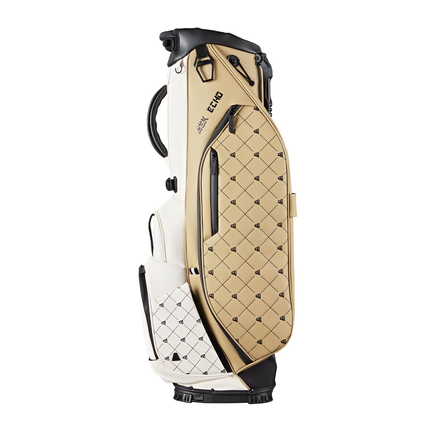 Ask Echo Golf Prestige-5 Way Compact Leather Leather Stand Bag / Toasted Almond