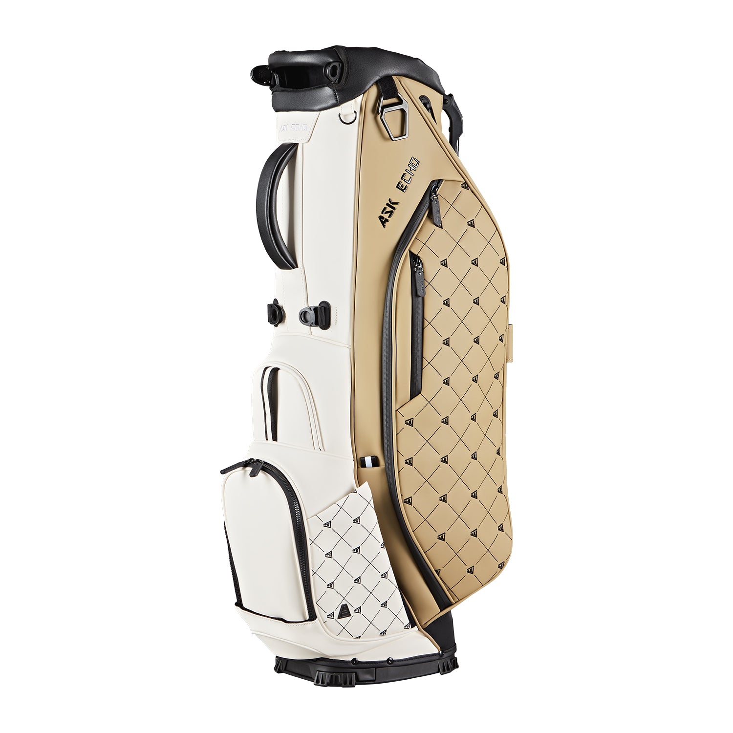 Ask Echo Golf Prestige-5 Way Compact Leather Leather Stand Bag / Toasted Almond