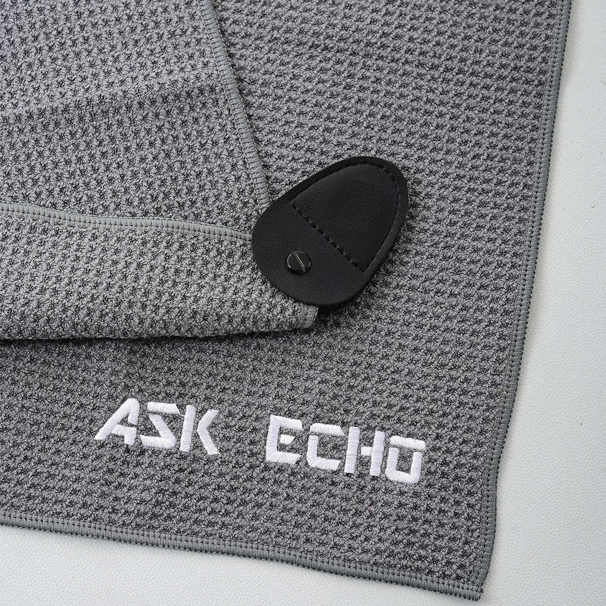 ASK ECHO Waffle Weave Microfiber With Magnetic Golf Cotton Towel / Grey