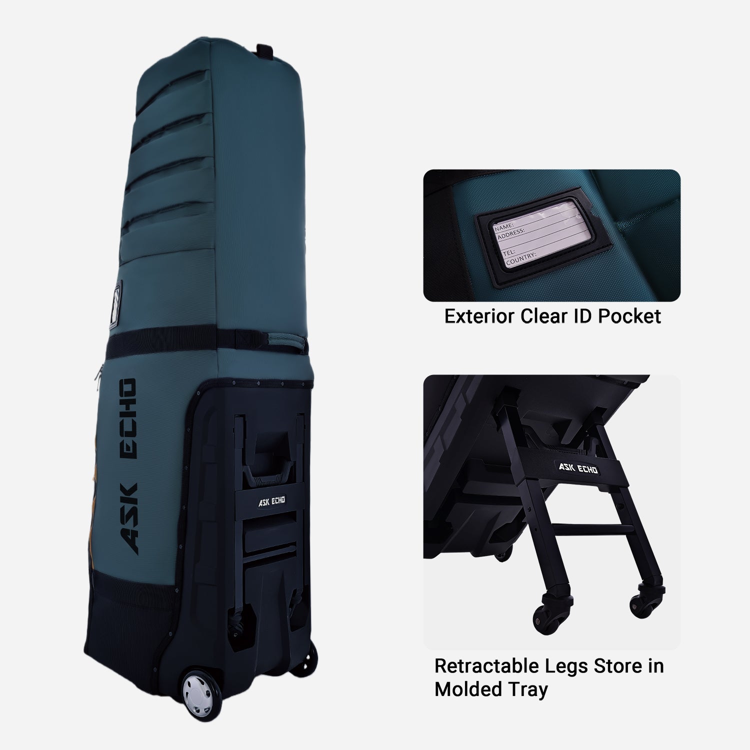 Ask Echo 2026 Locklink StableRoller Golf Travel Bag / Green