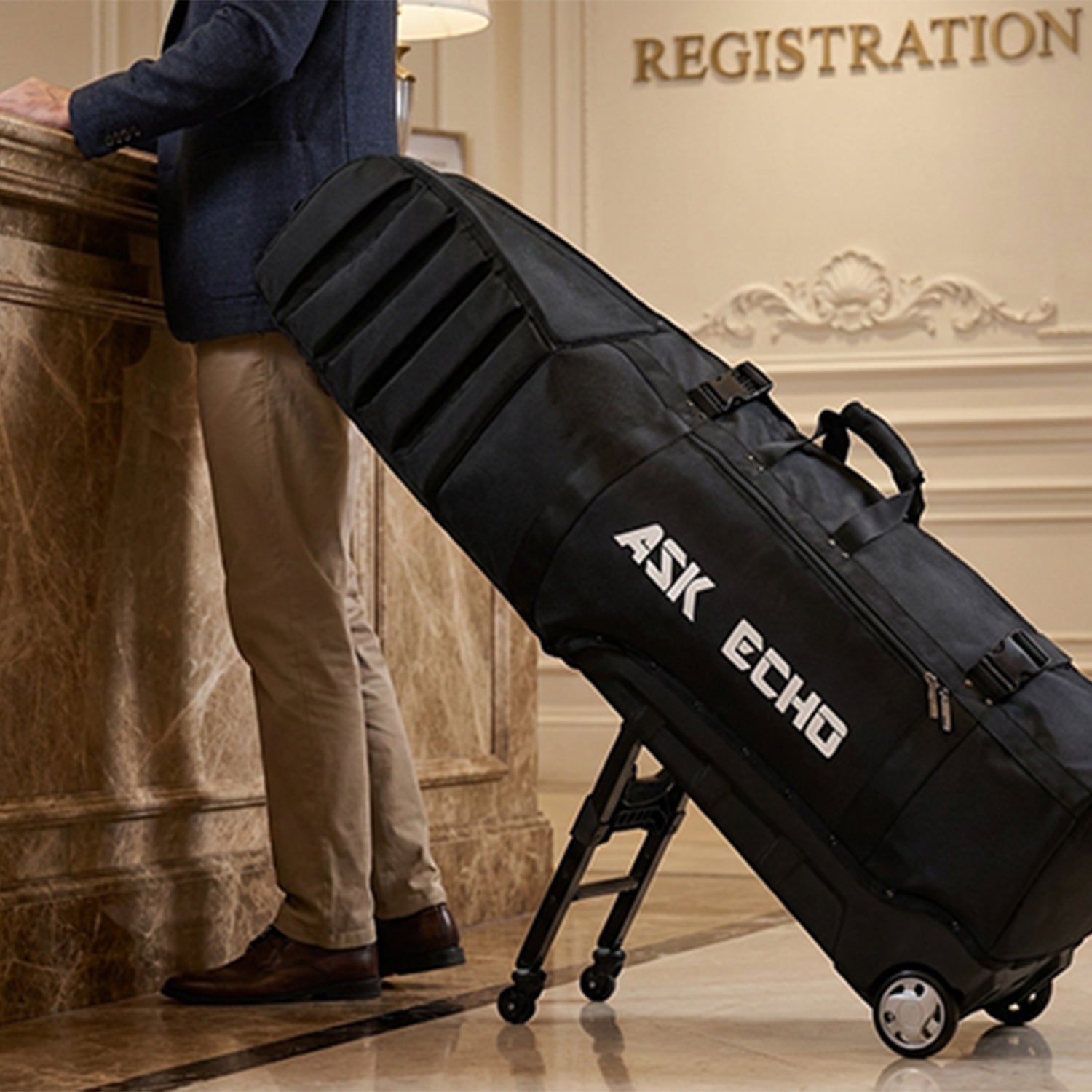 Ask Echo 2026 Locklink StableRoller Golf Travel Bag / Black