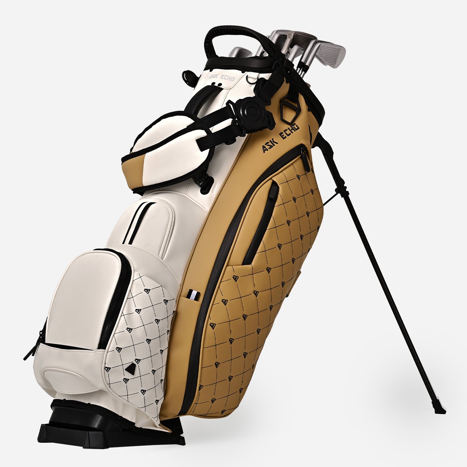 Ask Echo 2025 Prestige-14 Way Full Length Hybrid Leather Stand Bag / Navy