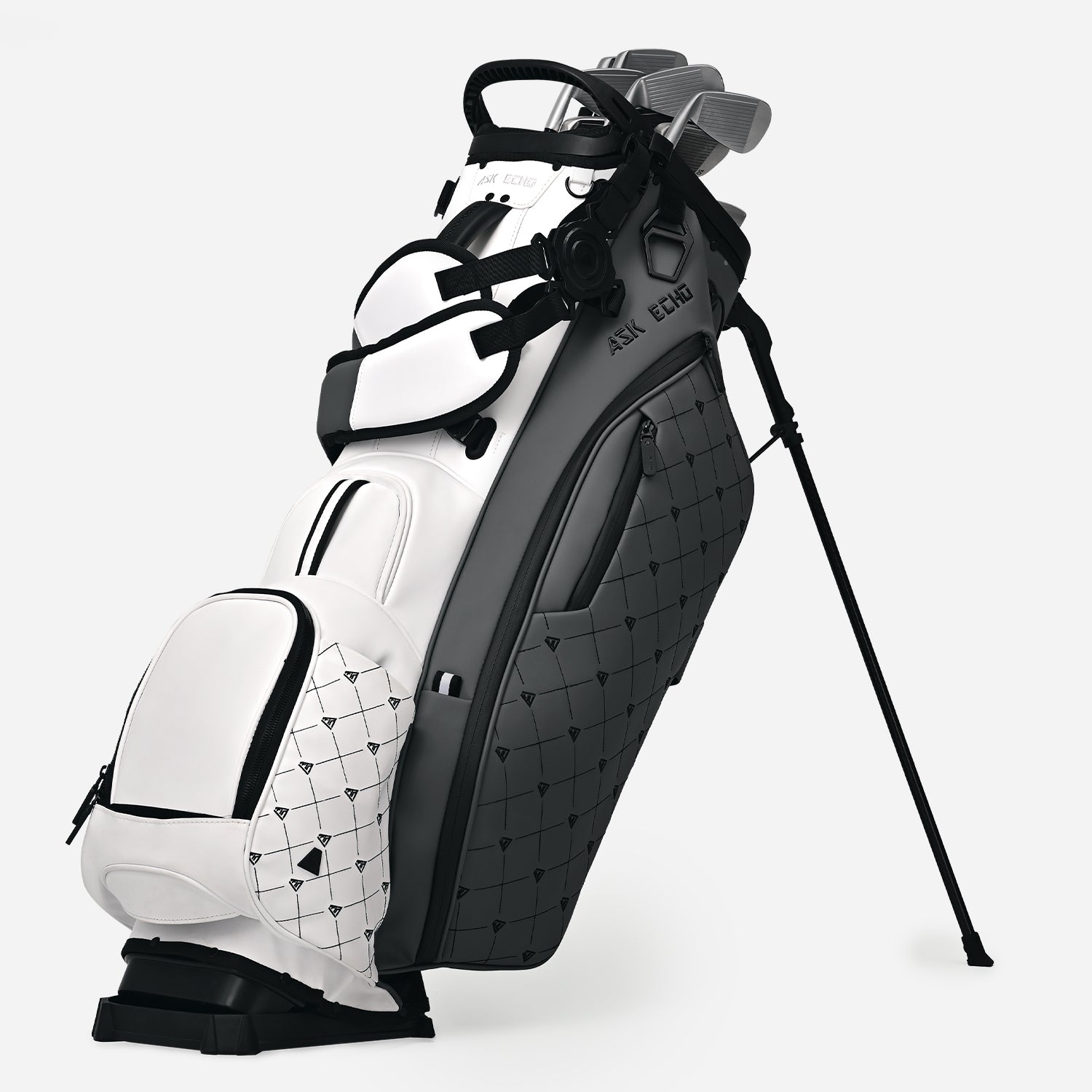 Ask Echo 2025 Prestige-14 Way Full Length Hybrid Leather Stand Bag / Navy