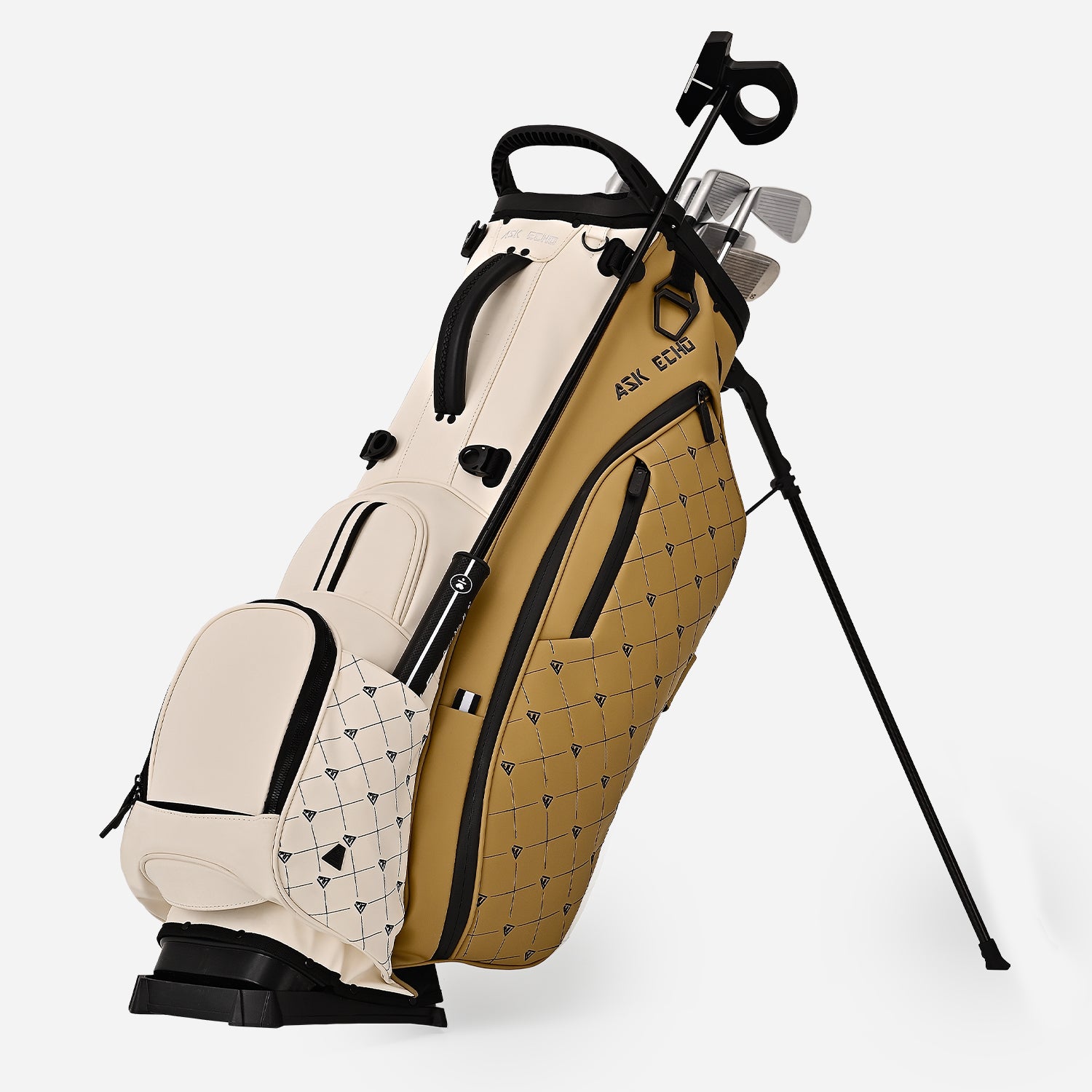 Ask Echo 2025 Prestige-14 Way Full Length Hybrid Leather Stand Bag / Toasted Alomnd