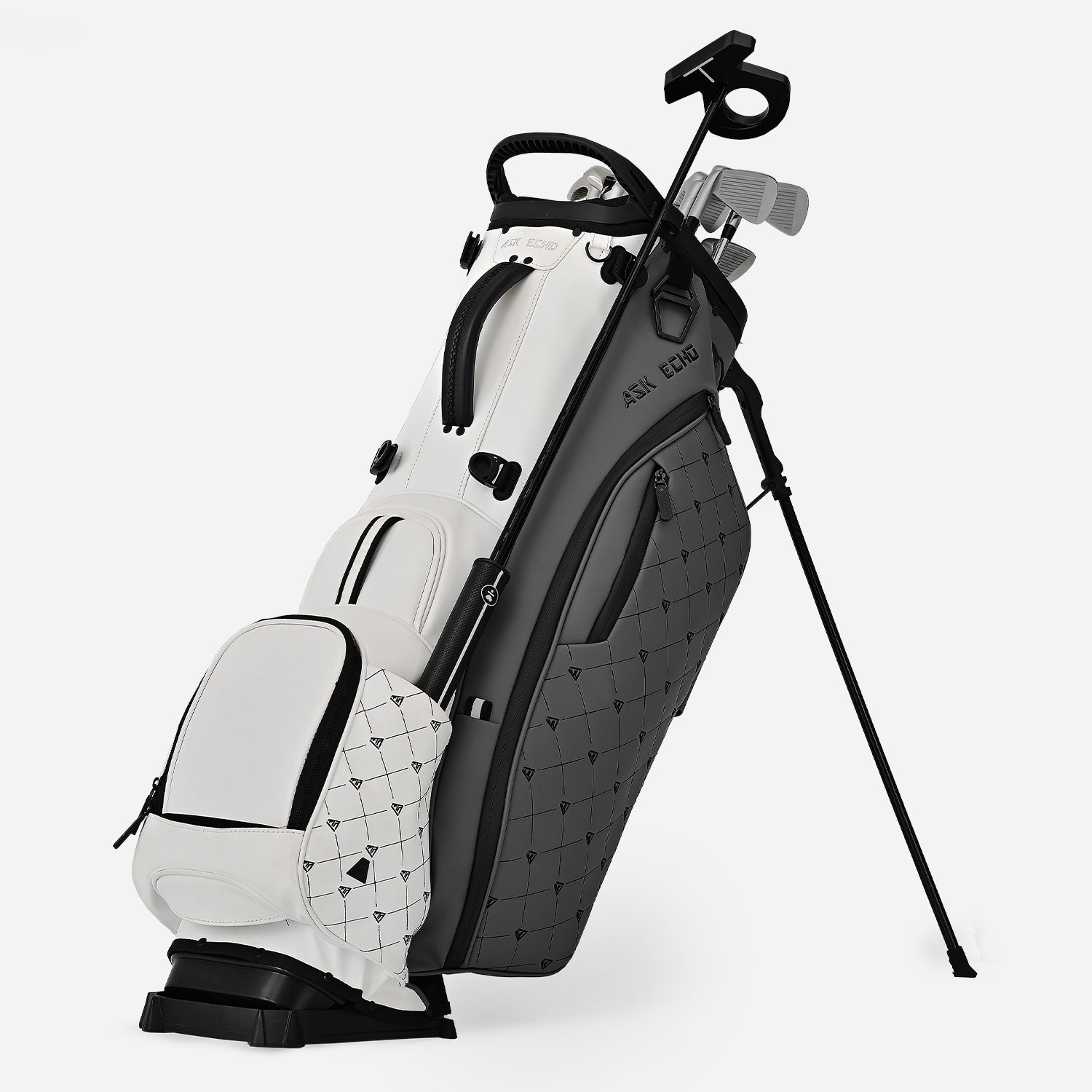 Ask Echo 2025 Prestige-14 Way Full Length Hybrid Leather Stand Bag / Grey