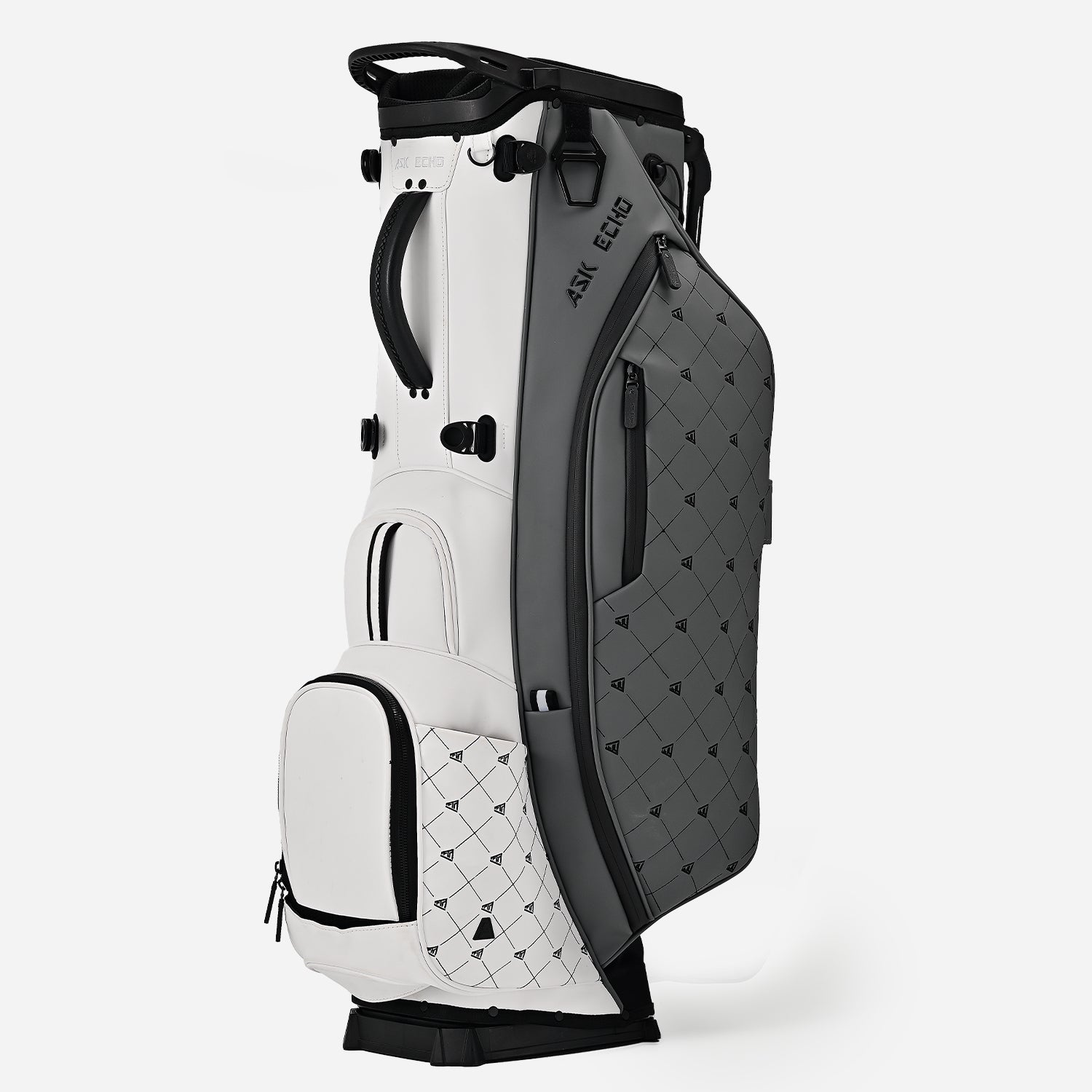 Ask Echo 2025 Prestige-14 Way Full Length Hybrid Leather Stand Bag / Grey