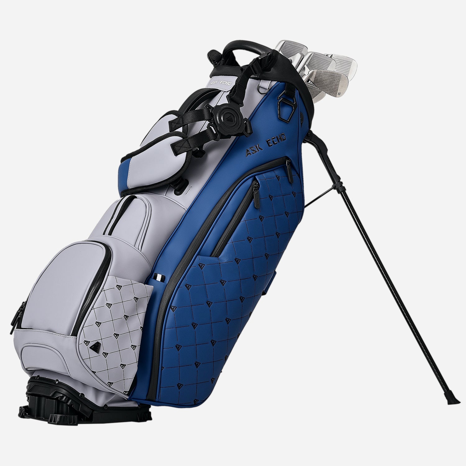 Ask Echo 2025 Prestige-5 Way Compact Leather Leather Stand Bag / Navy