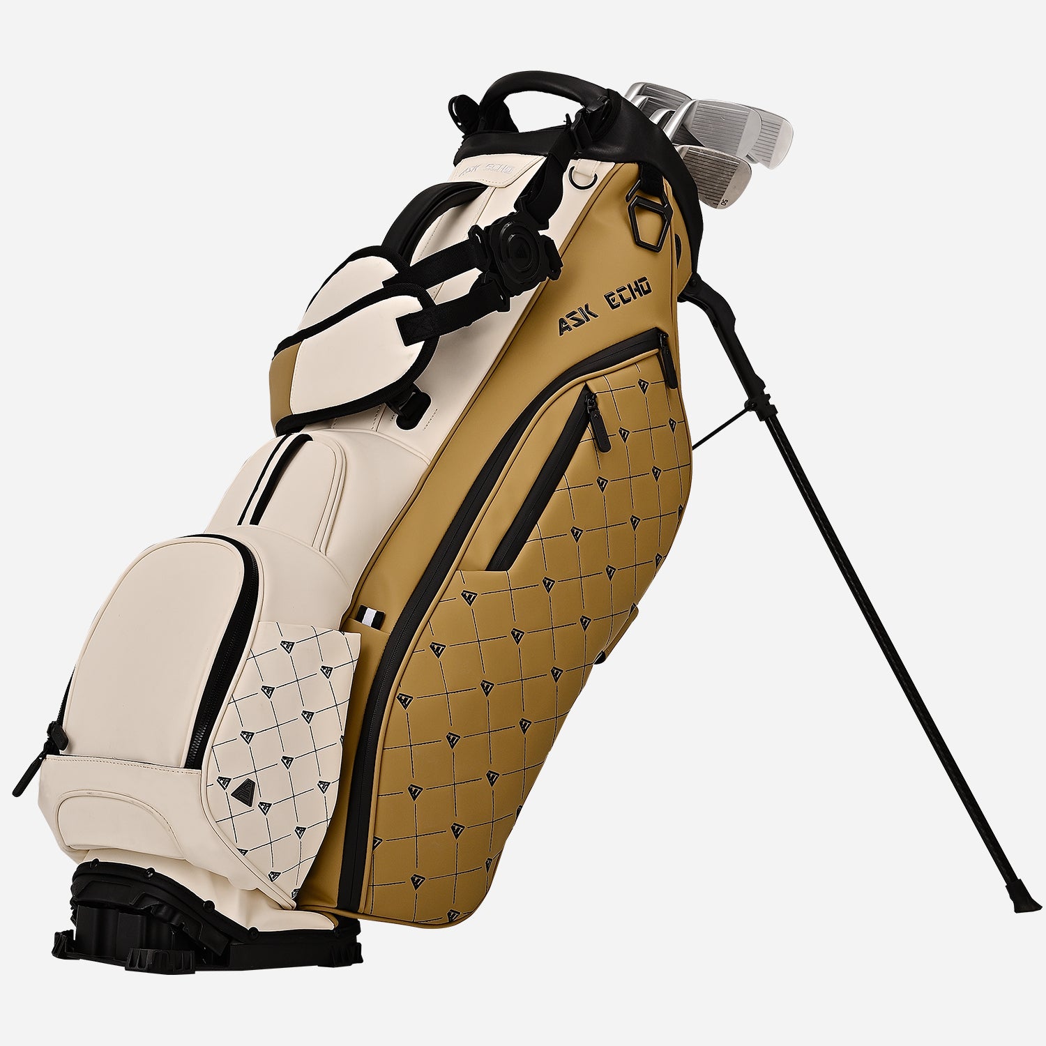 Ask Echo 2025 Prestige-5 Way Compact Leather Leather Stand Bag / Toast