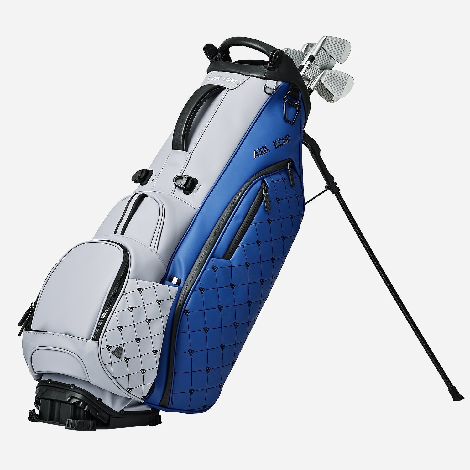 Ask Echo 2025 Prestige-5 Way Compact Leather Leather Stand Bag / Navy