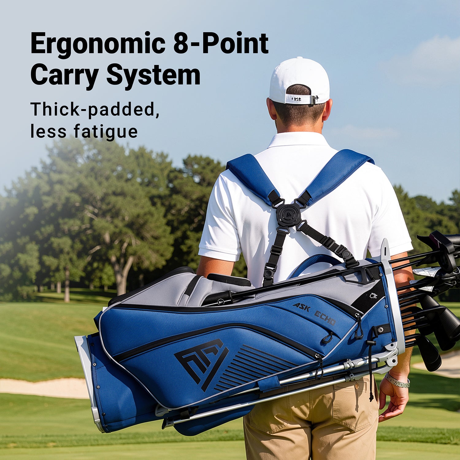 Ask Echo ST-14 Way Full Length Dividers Hybrid Stand Bag / NavyGrey