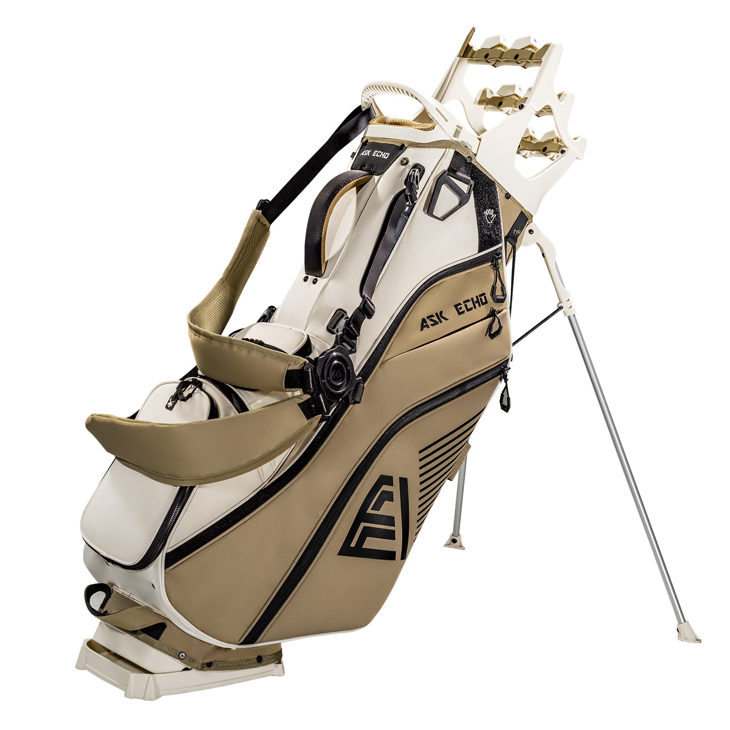 ST-14 Hybrid Stand Bag and Pendor Lock Club Organizer Bundle / Toasted Almond