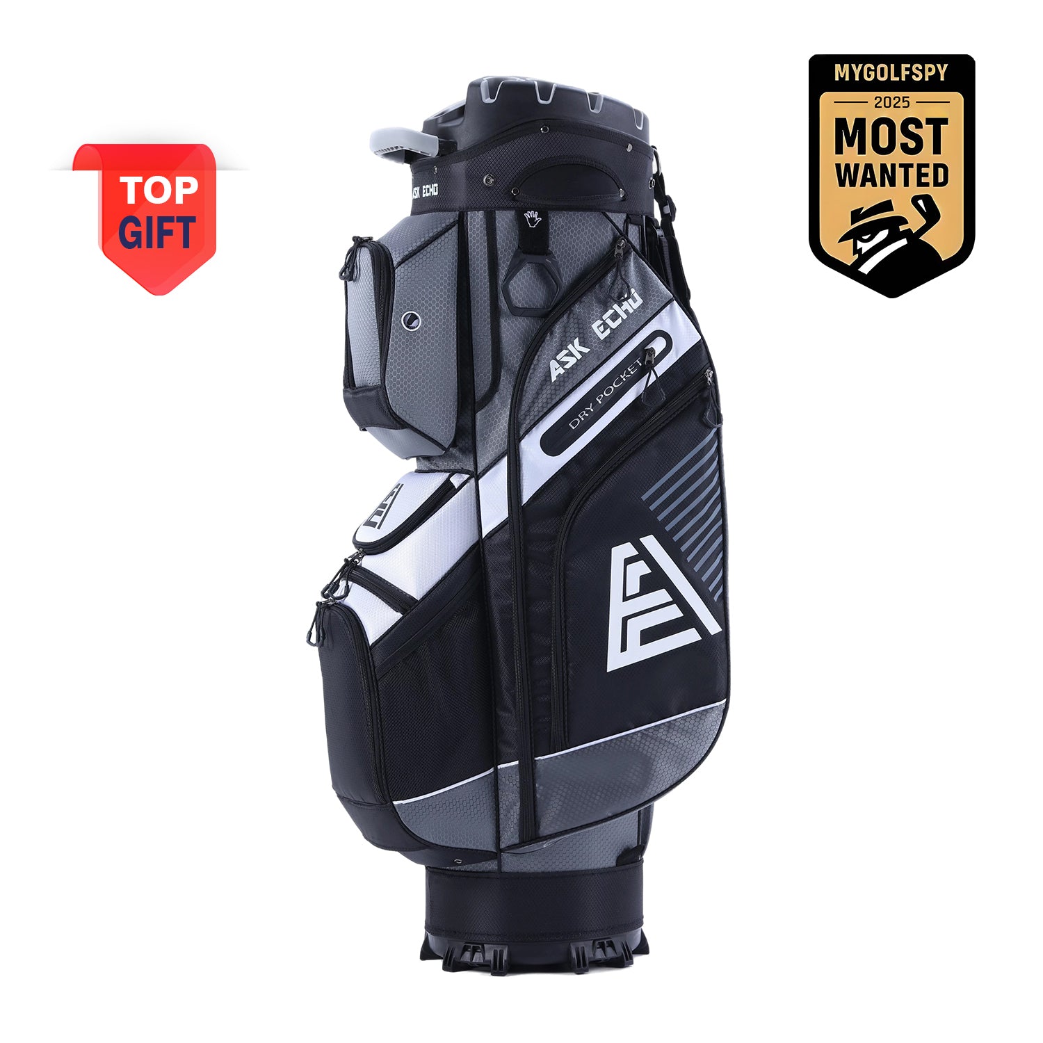 Ask Echo T-LOCK 2.0 14 Way Organizer Dividers Golf Quiet Cart Bag / Grey