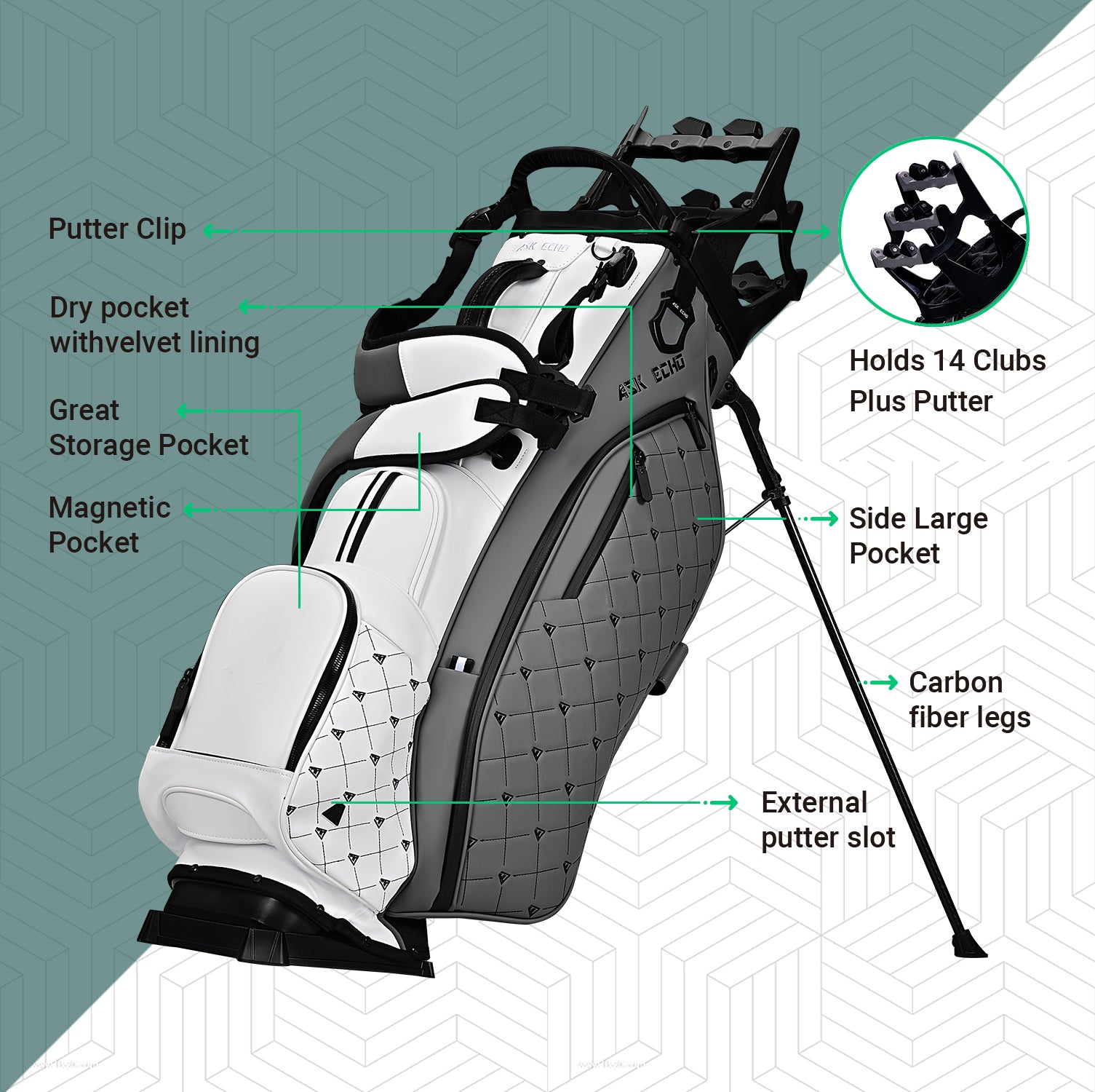 Ask Echo T-LOCK Pro Hybrid Stand Bag  / Grey