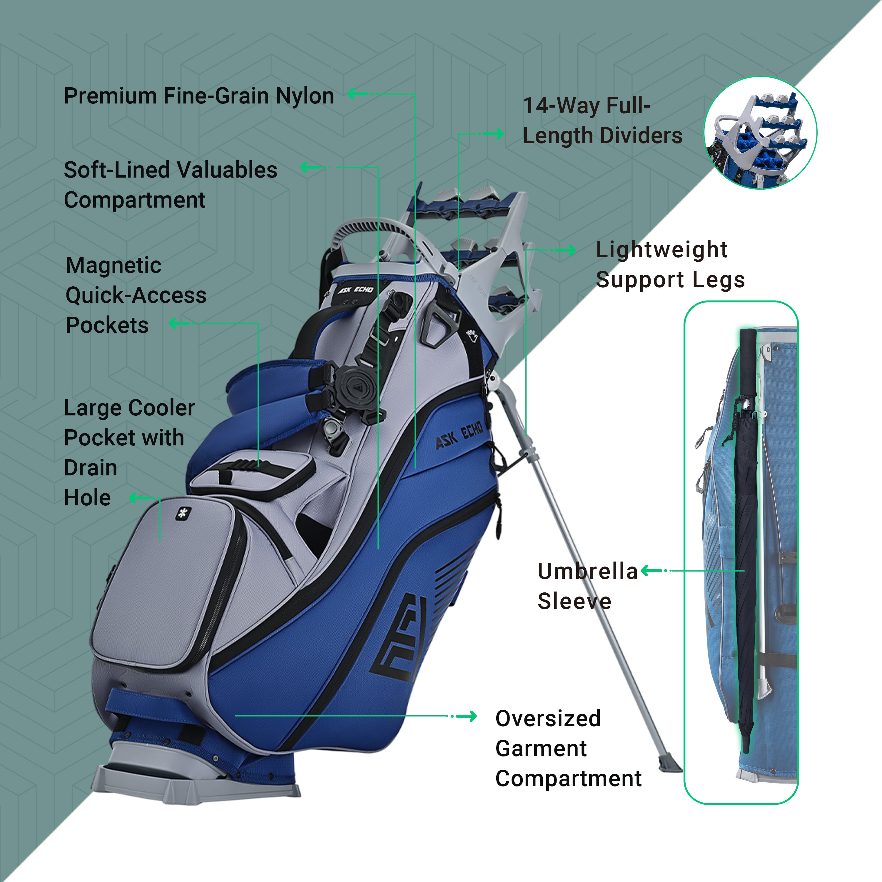 Ask Echo T-LOCK Hybrid Stand Bag / Navy