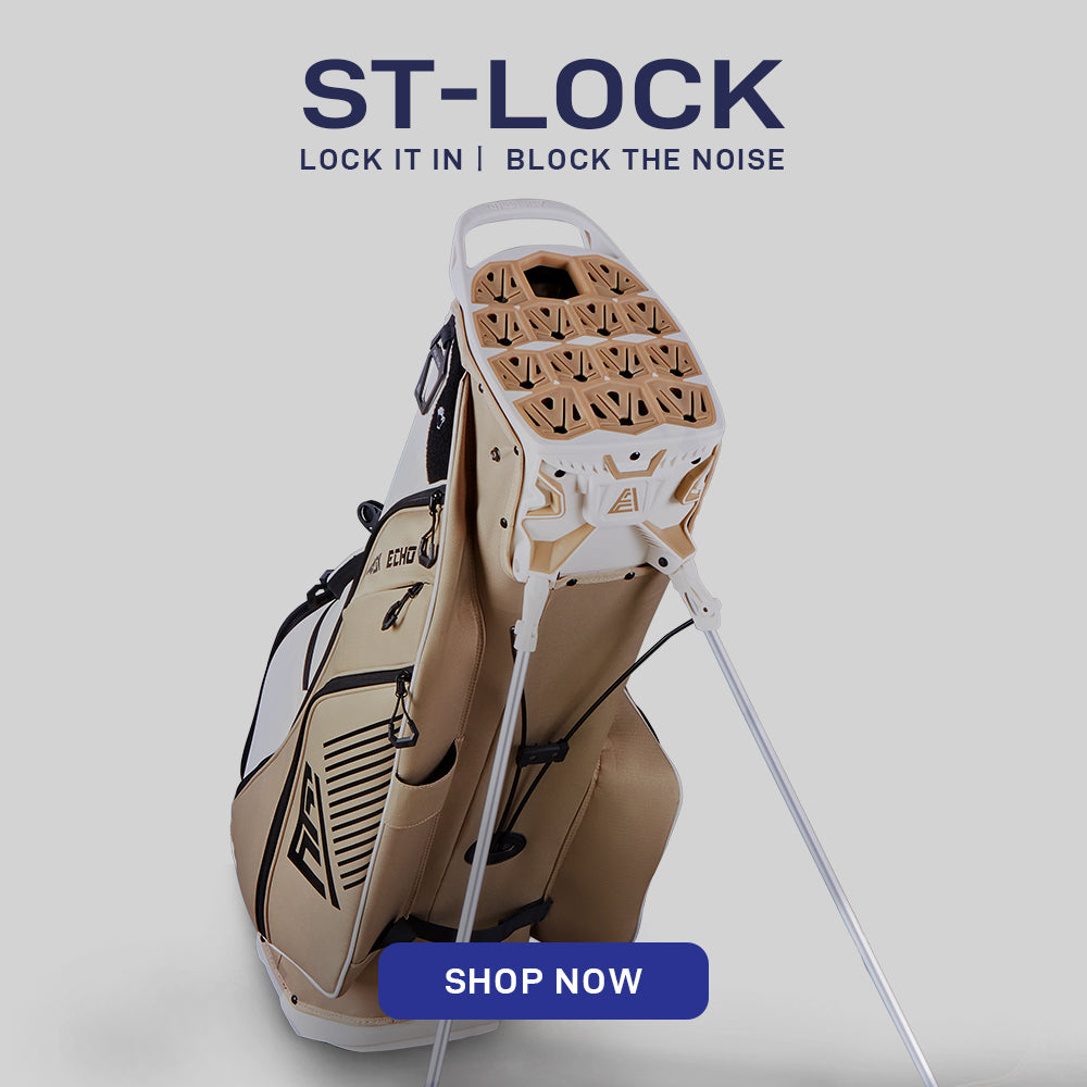ASK ECHO ST-LOCK stand bag in toasted almond color with 14-way soundless top divider system and ultra-light support legs
