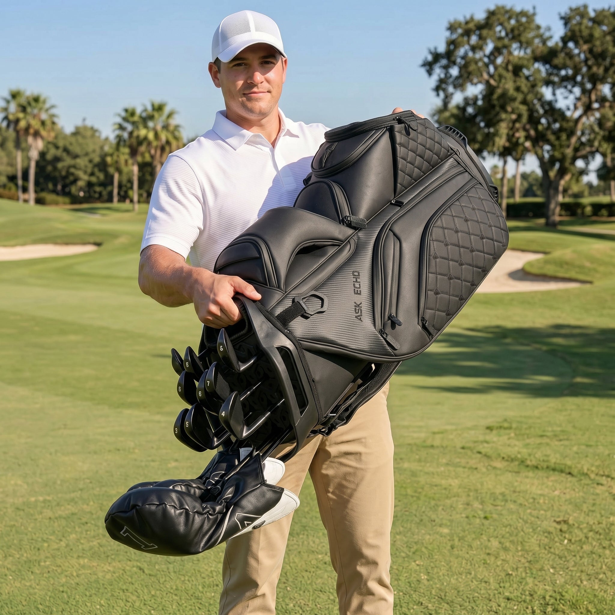 Ask Echo SLC-130LE Luxury 15 Way Full Length Dividers Golf Cart Bag