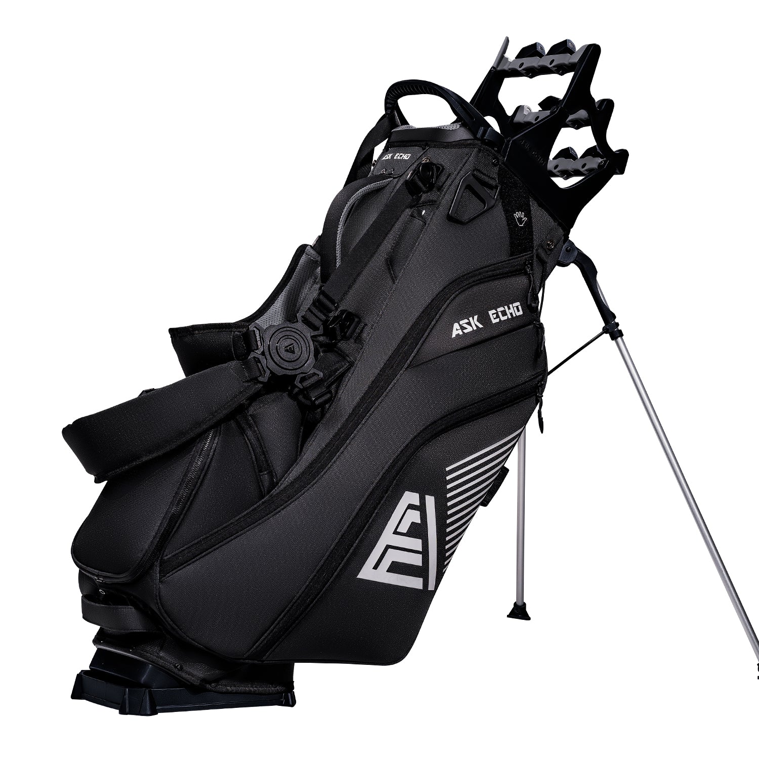 Ask Echo 2026 ST-14 Hybrid Stand Bag and Pendor Lock Club Organizer Bundle / Black