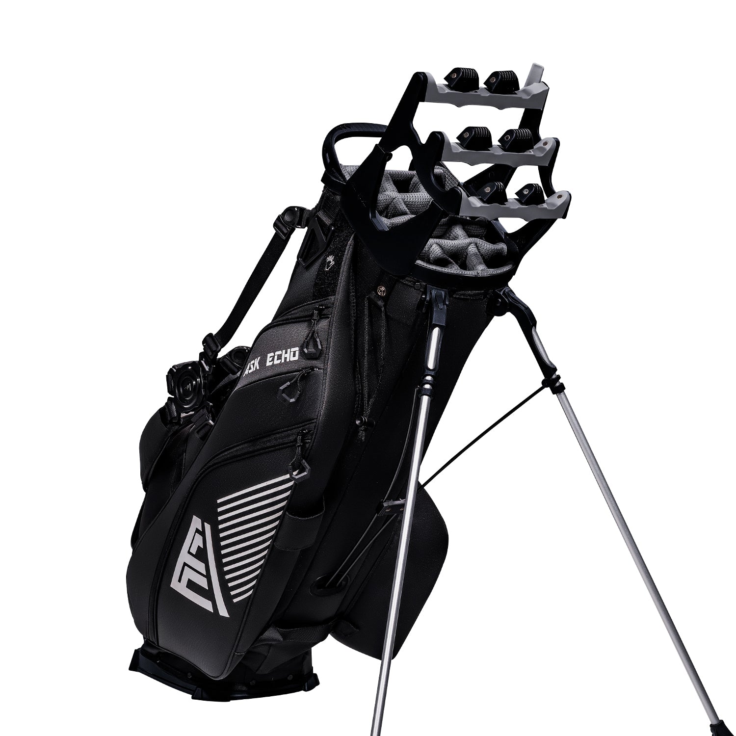 Ask Echo 2026 ST-14 Hybrid Stand Bag and Pendor Lock Club Organizer Bundle / Black