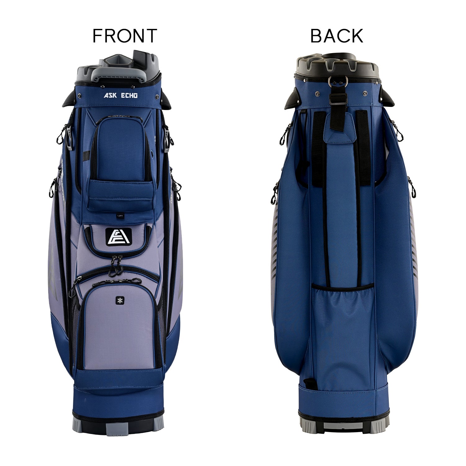 Ask Echo 2024 T-LOCK 14 Way Organizer Dividers Golf Soundless Cart Bag / NavyGrey