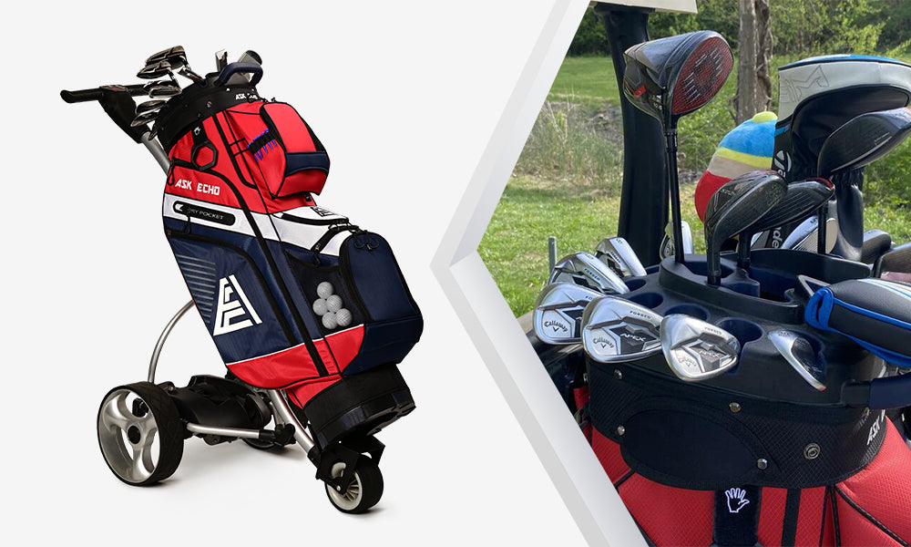 Ask Echo Premium Golf Cart Bag with 14 Way Full Length Dividers Plus Putter Tube