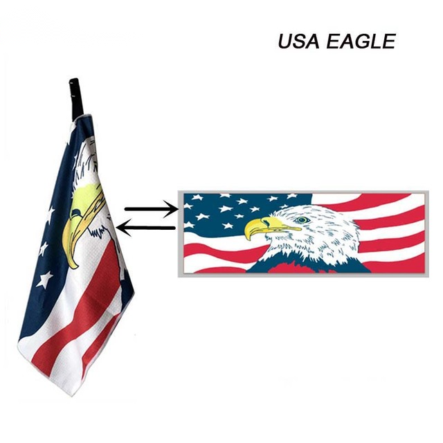 ASK ECHO Waffle Weave Microfiber Flag Golf Cotton Towel