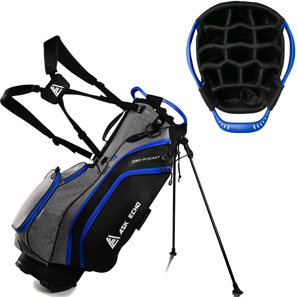 Ask Echo BLAZER 3.0 14 Way Full Length Dividers Golf Organizer Stand Bag / Blue