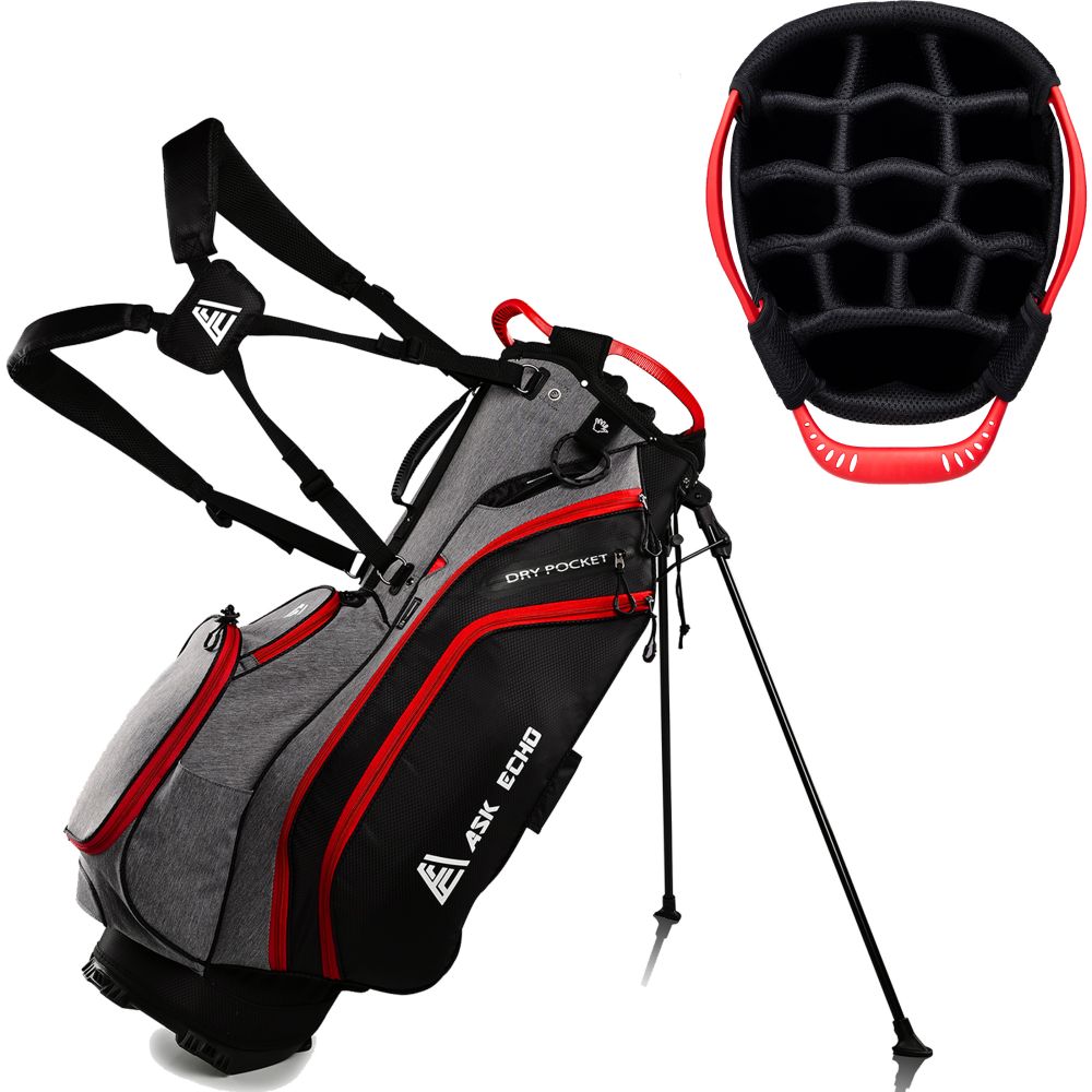 Ask Echo BLAZER 3.0 14 Way Full Length Dividers Golf Organizer Stand Bag / Red