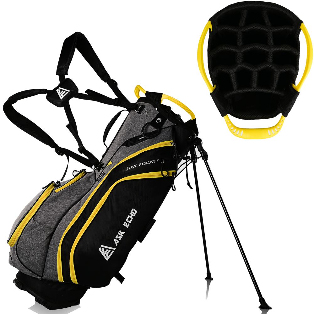Ask Echo BLAZER 3.0 14 Way Full Length Dividers Golf Organizer Stand Bag / Yellow