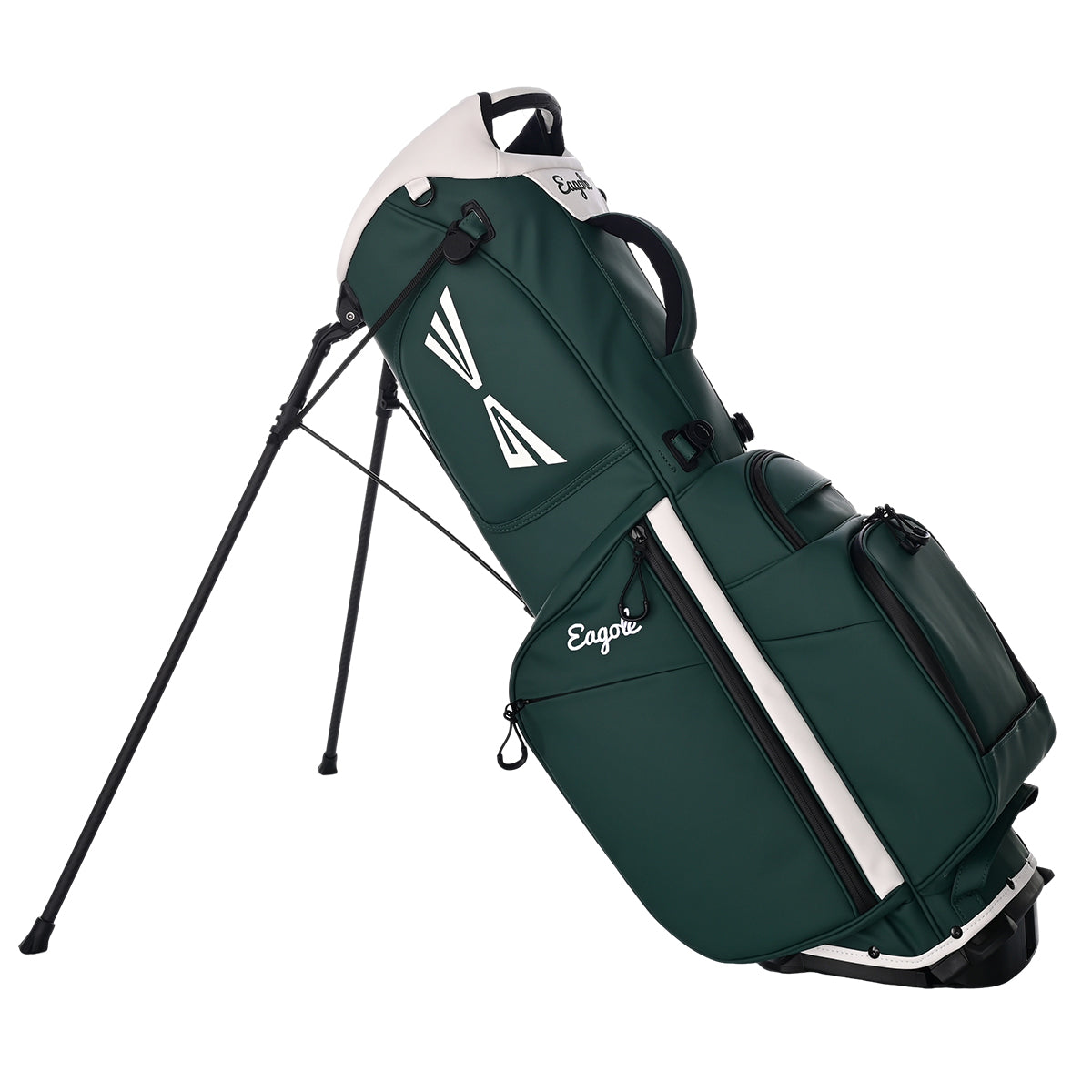 Ask Echo X Eagole 4 Grid High-Quality Golf LUX Leather Stand Bag / Columbia Green